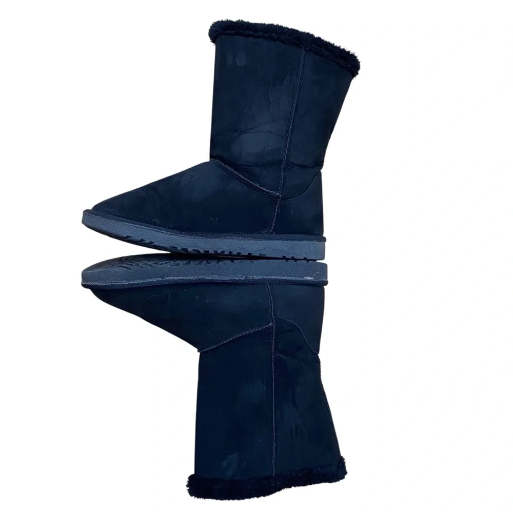 Hotcakes Casey women's size 8.5 Black Faux-Suede Mid-Calf Boots Toggle Accents